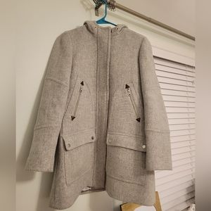 J.Crew grey chateau parka in Italian Stadium Cloth